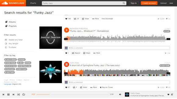 SoundCloud -- Funky Jazz - FreePowerPointTemplates