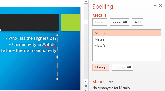 Spell Check in PowerPoint 2013 2