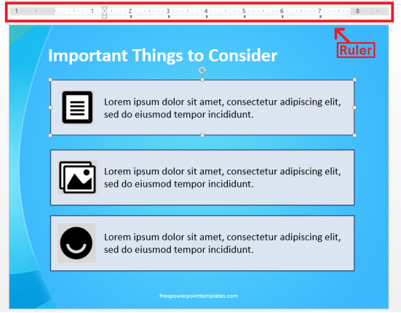 Text - Icon in a rectangle - Ruler - FreePowerPointTemplates