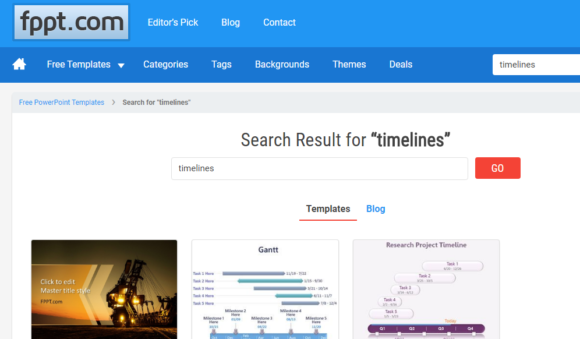 Timeline -- FPPT Timelines - FreePowerPointTemplates
