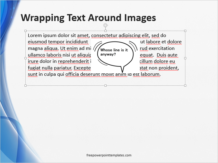 Text Wrap. Word text Wrapping. Text Wrap around.
