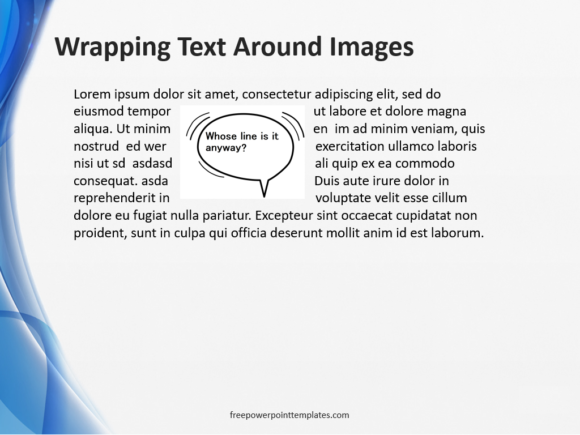 powerpoint wrap text box around image