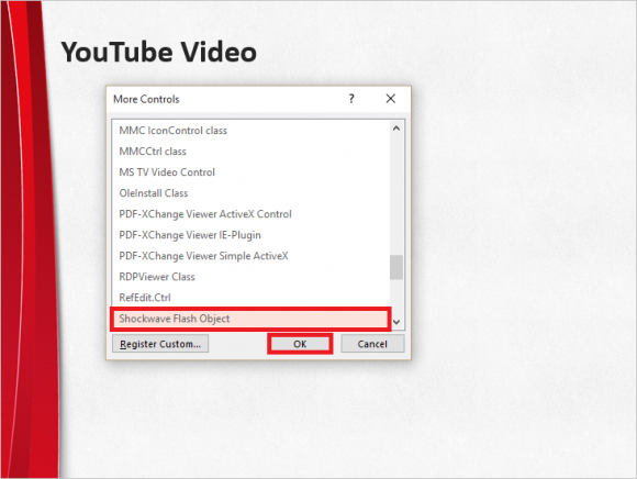 YouTube - Developer - More Controls - Shockwave Object - PowerPoint 2013 - FreePowerPointTemplates